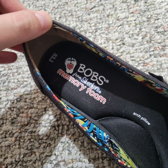 Bobs Skechers Canvas Platforms Espadrilles Shoes Size 9.5 - Picture 3 of 5